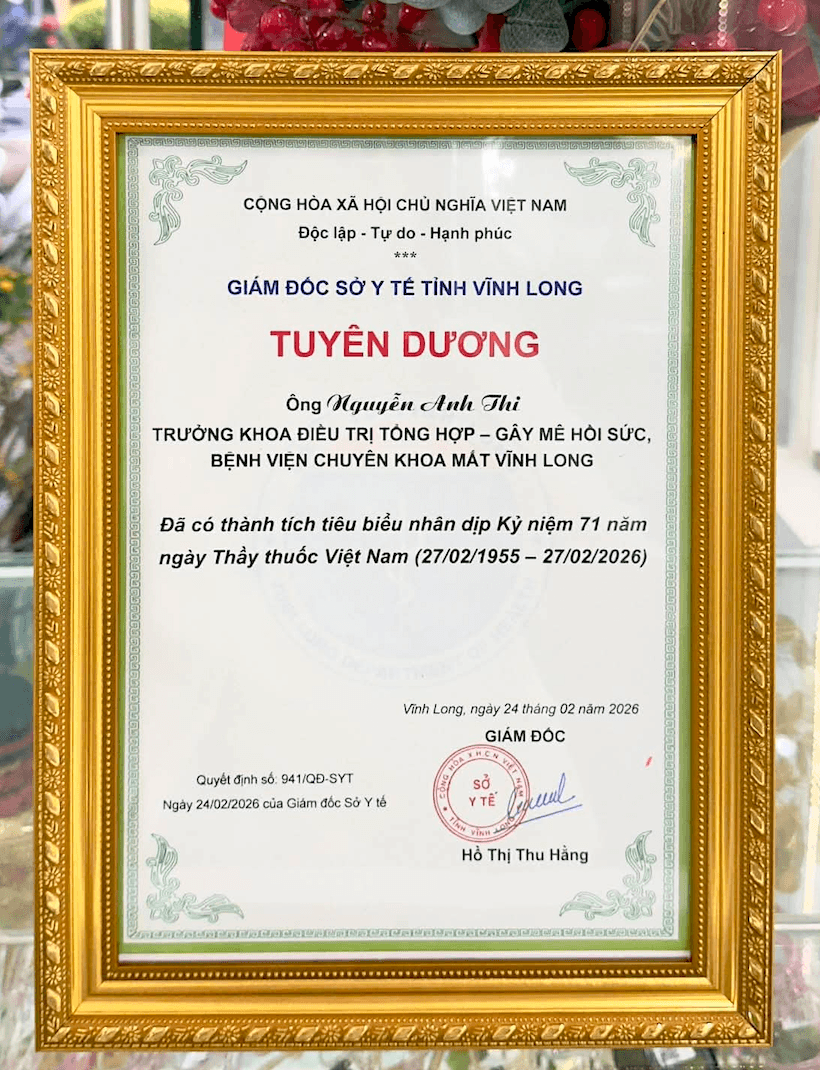 Bằng khen Ngày Thầy thuốc Việt Nam 2026